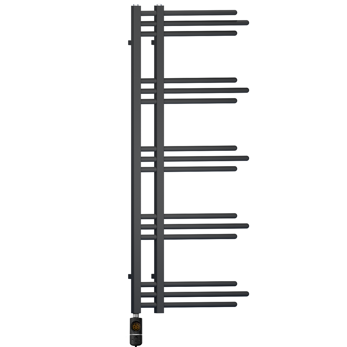 SYDNEY 50 120 BLACK AF Thermostatic Modern Towel Rail Radiator Pre Filled Electric