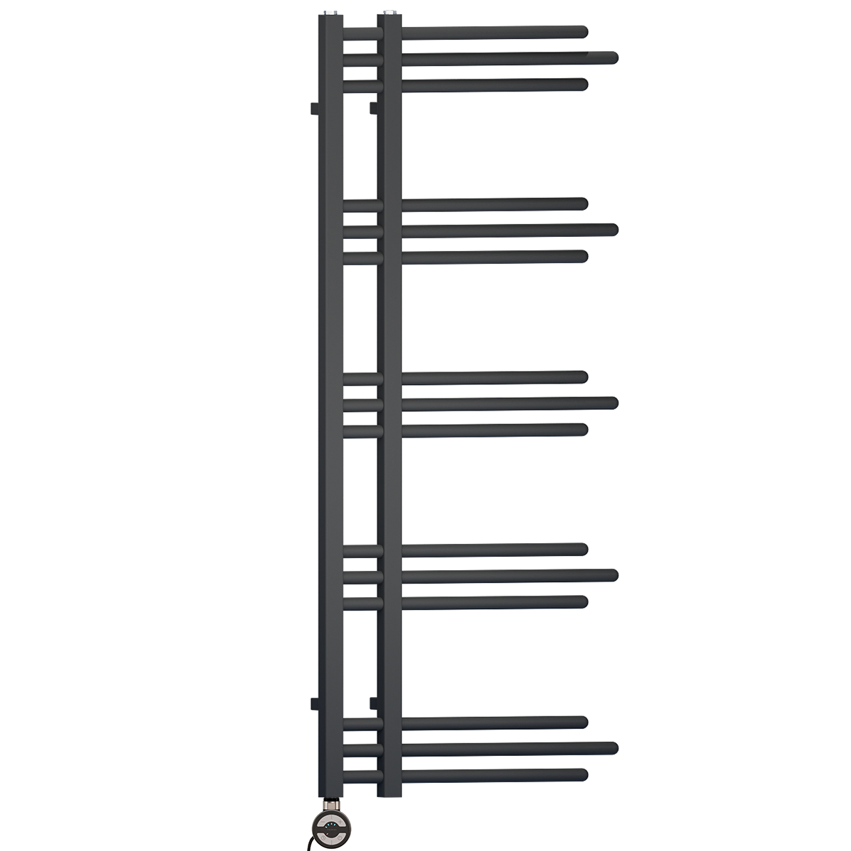 SYDNEY 50 120 BLACK MOA Thermostatic Modern Towel Rail Radiator Pre Filled Electric