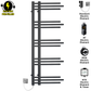 SYDNEY 50 120 BLACK Standard Manual PFS Modern Towel Rail Radiator Pre Filled Electric 