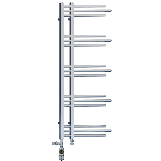 500 x 1200mm Small Sydney Chrome Dual Fuel Designer Heated Towel Rail