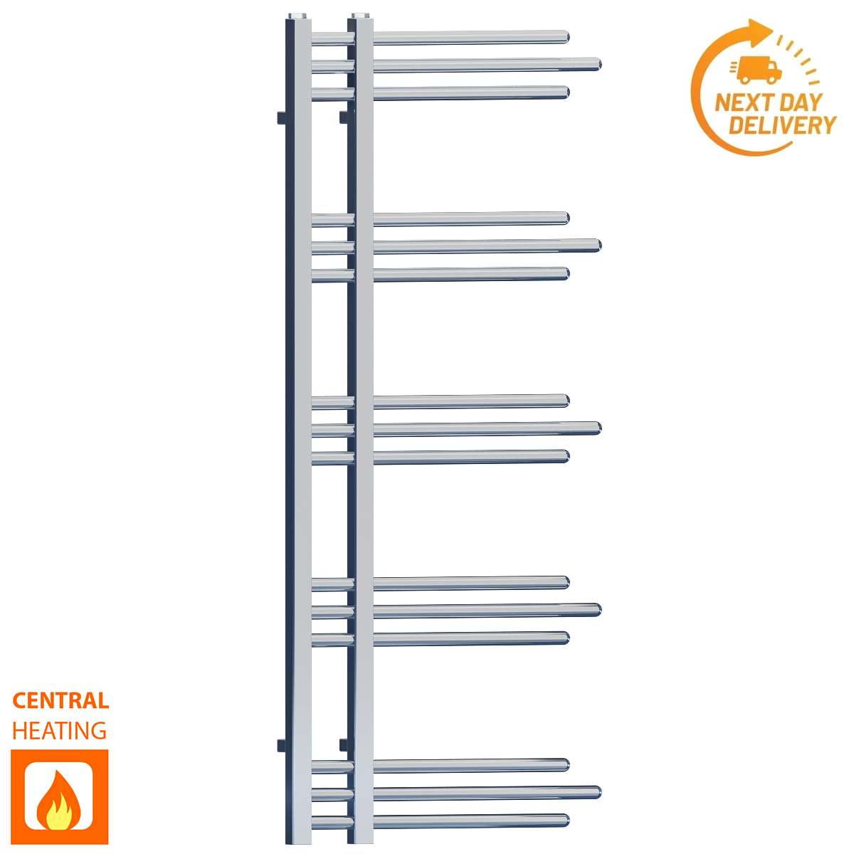 SYDNEY 50 120 CHROME final Modern Towel Rail Radiator For Central Heating Bathroom