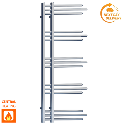 SYDNEY 50 120 CHROME final Modern Towel Rail Radiator For Central Heating Bathroom 