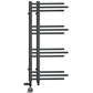 500 x 900mm Small Sydney Matt Black Dual Fuel Designer Heated Towel Rail 