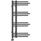 500 x 900mm Small Sydney Matt Black Electric Designer Heated Towel Rail 