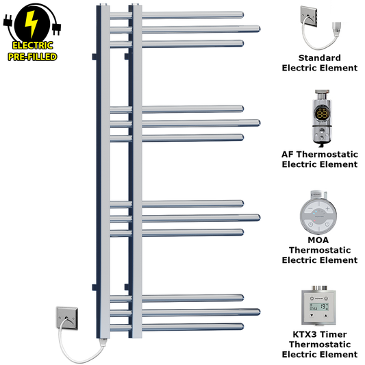 500 x 900mm Small Sydney Chrome Electric Designer Heated Towel Rail