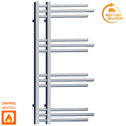  500 x 900mm Small Sydney Chrome Designer Heated Towel Rail 