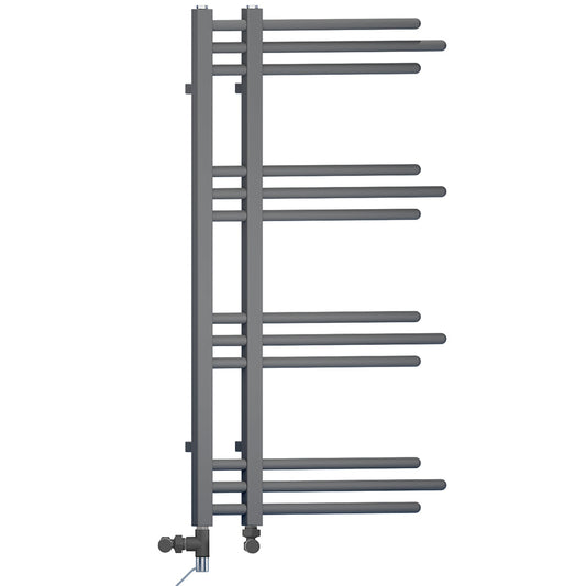 500 x 900mm Small Sydney Anthracite Grey Dual Fuel Designer Heated Towel Rail