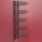 Dual Fuel 500 x 1200mm Straight Anthracite Grey Designer Heated Towel Rail Radiator- (incl. Valves + Electric Heating Kit)