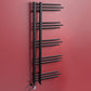 Dual Fuel 500 x 1200mm Straight Matt Black Designer Heated Towel Rail Radiator- (incl. Valves + Electric Heating Kit)