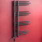 Dual Fuel 500 x 900mm Straight Matt Black Designer Heated Towel Rail Radiator- (incl. Valves + Electric Heating Kit)