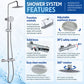 Thermostat Shower System With Round Mixer Set and Rainfall Shower Head 