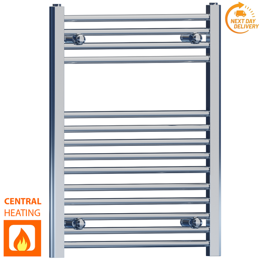 500 x 750mm High Flat Chrome Heated Towel Rail Radiator Stock Clearance