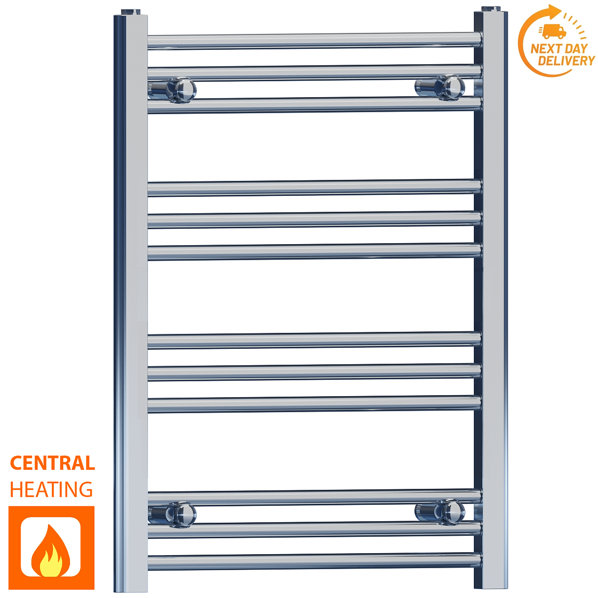 400 x 700mm High Flat Chrome Heated Towel Rail Radiator Stock Clearance