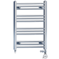 Dual Fuel 400 x 700mm High Flat Chrome Heated Towel Rail Radiator Stock Clearance - (incl. Valves + Electric Heating Kit)