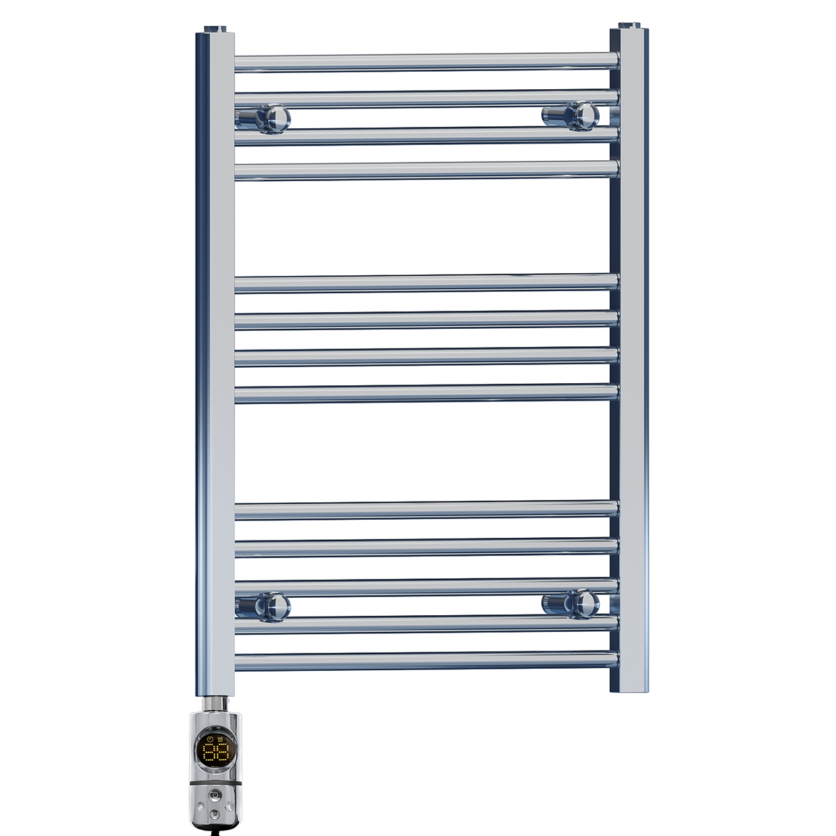 600 x 700mm High Flat Chrome Electric Heated Towel Rail Radiator Stock Clearance