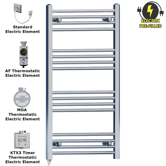 550 x 1000mm High Flat Chrome Electric Heated Towel Rail Radiator Stock Clearance