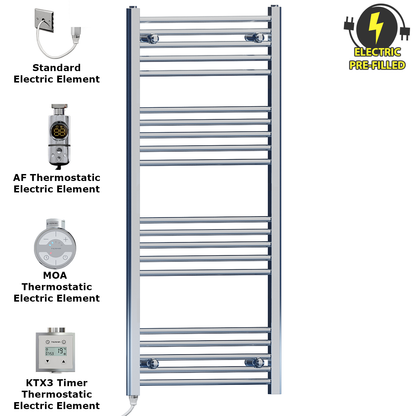  550 x 1200mm High Flat Chrome Electric Heated Towel Rail Radiator Stock Clearance 