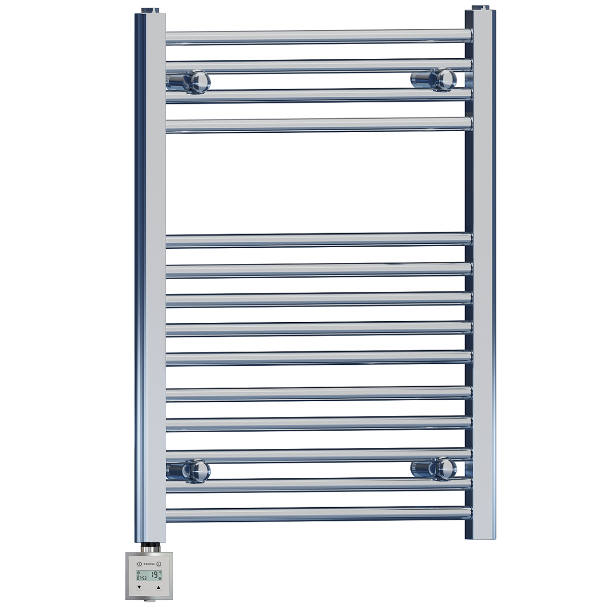 500 x 750mm High Flat Chrome Electric Heated Towel Rail Radiator Stock Clearance
