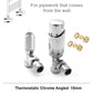 Standard Chrome Angled Thermostatic Radiator Valves 10mm Pair