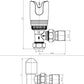 15mm Modern Gold Angled Thermostatic Radiator Valves (Pair) 