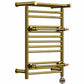 490mm Gold Electric Towel Rail - Oslo (Top Shelf + 2 Towel Holders) 