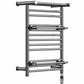 490mm Chrome Electric Towel Rail - Oslo (Top Shelf + 2 Towel Holders) 