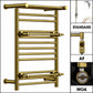 490mm Gold Electric Towel Rail - Oslo (Top Shelf + 2 Towel Holders) 