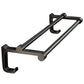 Black Wall Mounted Bathroom Towel Rail Holder - Storage for Towels (Two Bars) 