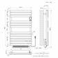 550 x 900mm Black Dry Heating Electric Towel Rail Radiator - Turbo Fan Assisted 1500W - Programmable Timer 