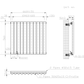 Designer 660mm x 600mm White Horizontal Single Column Radiator 1535 Btu 
