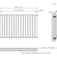 Designer 960mm x 600mm Anthracite Horizontal Double Column Radiator 4147 Btu 