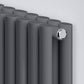 Designer 660mm x 600mm Anthracite Horizontal Double Column Radiator 2851 Btu 