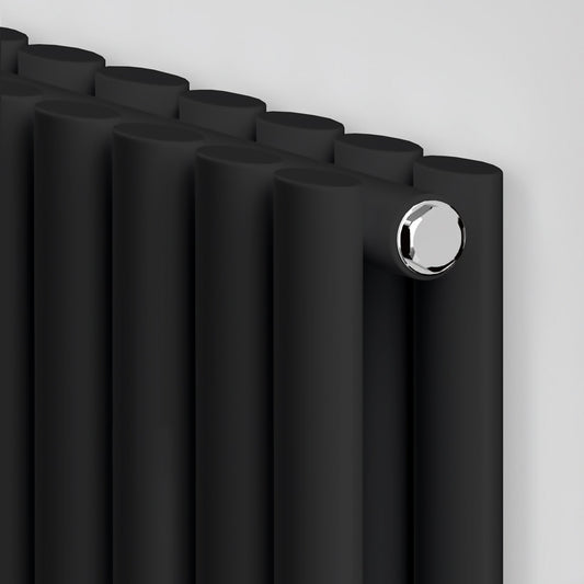 Designer 300mm x 1600mm Black Vertical Double Column Radiator 3291 Btu