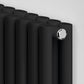 Designer 1020mm x 600mm Black Horizontal Single Column Radiator 2370 Btu 