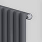 Designer 1020mm x 600mm Anthracite Horizontal Single Column Radiator 2370 Btu 