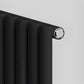 Designer 660mm x 600mm Black Horizontal Single Column Radiator 1535 Btu 