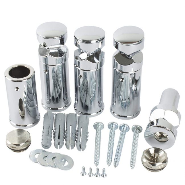 Universal Wall Brackets for Heated Towel Rail Radiator Chrome Full