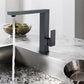 Elegant Geometric Black Brass Bathroom Tap with 360° Swivel Model Kpy 3003Mb 