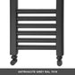 550mm x 1200mm Anthracite Grey Heated Towel Rail Radiator