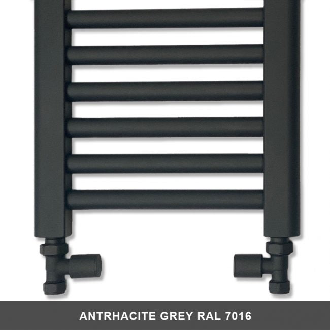 550mm x 1200mm Anthracite Grey Heated Towel Rail Radiator