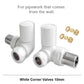 10mm Modern White Round Corner Radiator Valves (Pair) 