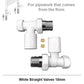 10mm Modern White Straight Radiator Valves (Pair) 