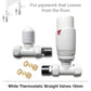 10mm Modern White Straight Thermostatic Radiator Valves (Pair) 