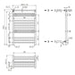 490mm Gold Dual Fuel Towel Rail - Oslo (Top Shelf + 2 Towel Holders) 