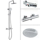 Thermostat Shower System With Round Mixer Set and Rainfall Shower Head 