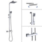 Thermostat Shower System With Square Mixer Set and Rainfall Shower Head 