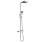 Thermostat Shower System With Square Mixer Set and Rainfall Shower Head 