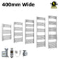 400mm Wide - Electric Heated Towel Rail Radiator - Chrome - Curved