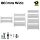 800mm Wide - Electric Heated Towel Rail Radiator - Flat Chrome - Straight