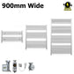 900mm Wide - Electric Heated Towel Rail Radiator - Flat Chrome - Straight